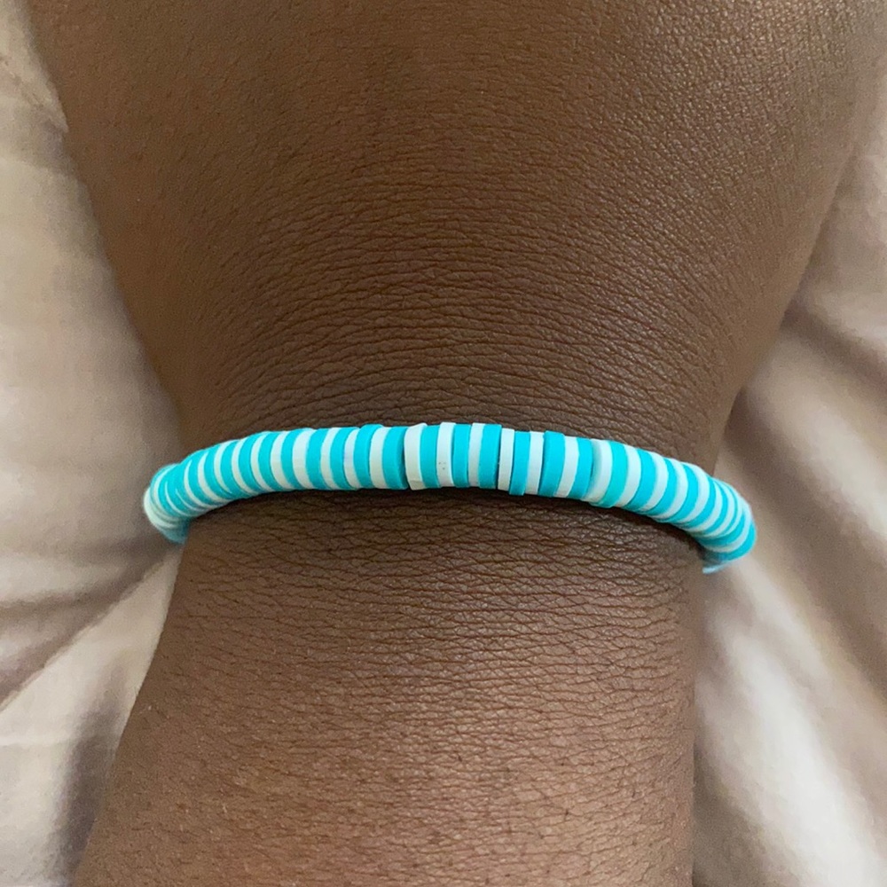 white and turquoise bracelet